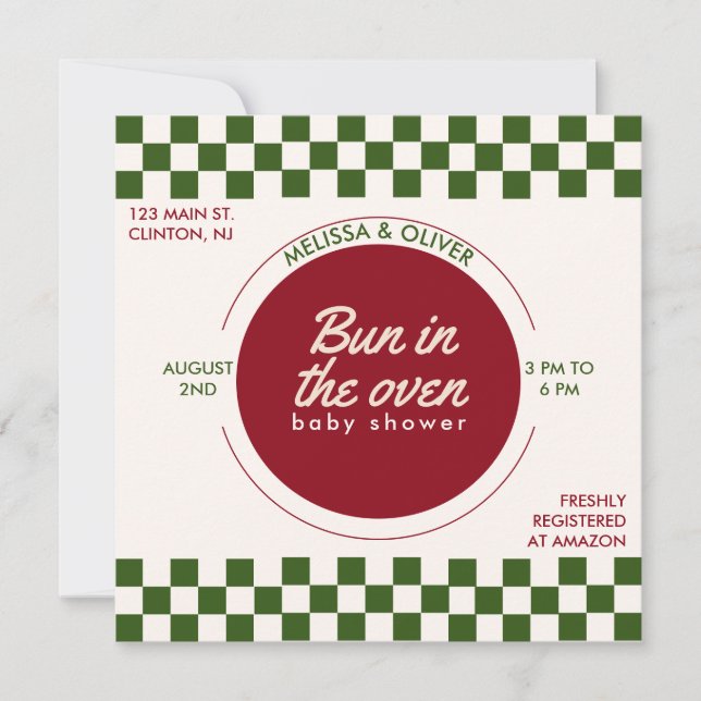 New York City Pizza, en unik italiensk babydusch Inbjudningar (Framsida)