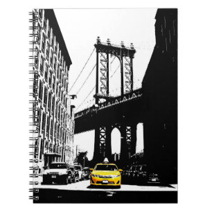 New York City Pop Art Nyc Gult Taxi Brooklyn Anteckningsbok