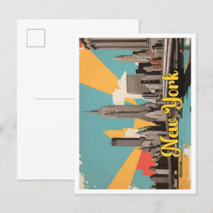New York City Pop Art-resor Illustration Vykort