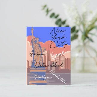 New York City Postkarte –Skyline & Big Apple  Vykort