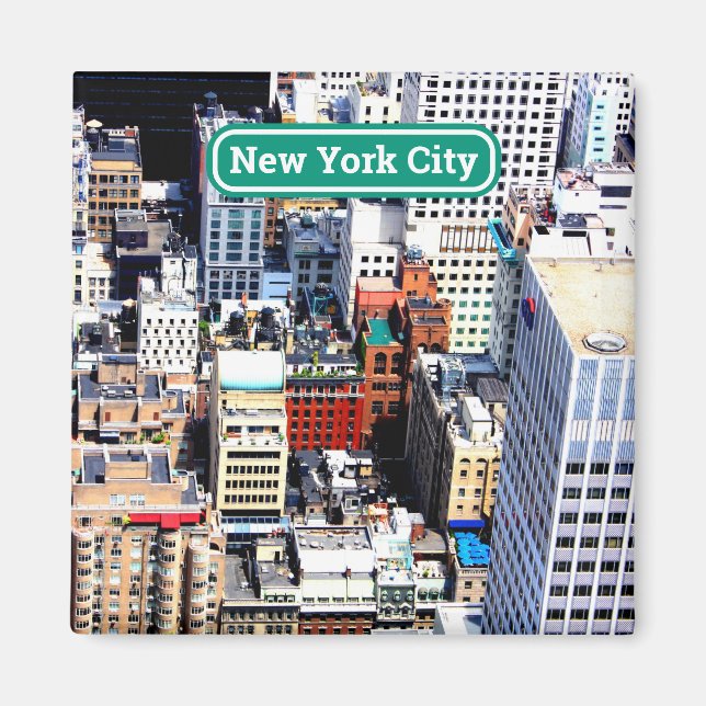 New York City-presenten souvenir-dekorfärgad Magne Magnet (Framsidan)