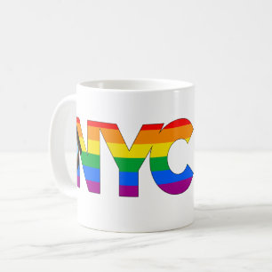 New York City Pride HBTQ+ Progress Pride Kaffemugg