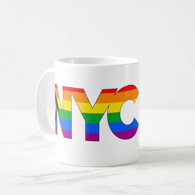 New York City Pride HBTQ+ Progress Pride Kaffemugg (Framsida vänster)