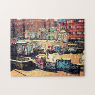 New York City pussel - Chinatown Rooftopgrafitti