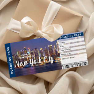 New York City-resa Överraskning Boardingpass-kort Inbjudningar