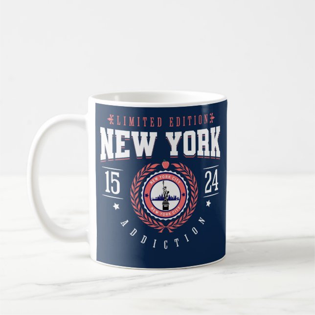 New York City Resenär Sportstil Marinblå Kaffemugg (Vänster)