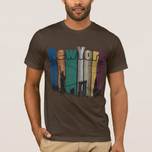 New York City Retro Skyline Grafisk T-Shirt