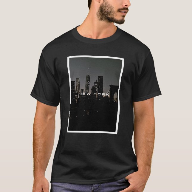New York City Retro Skyline Graphic, Urban Street T Shirt (Framsida)
