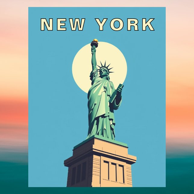 New York City Retro Statue of Liberty Vykort (New York City Retro Statue of Liberty Postcard
)