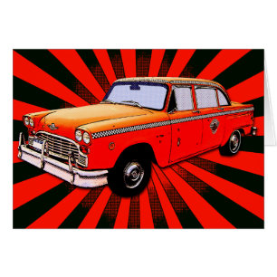 New York City Retro taxiCab Hälsningskort