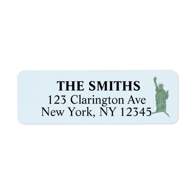 New York City Returetiketters Returadress Etikett (Framsidan)