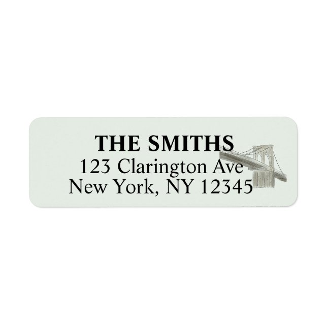 New York City Returetiketters Returadress Etikett (Framsidan)