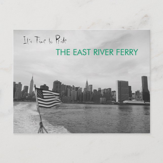 New York City - Ride vid Öster River Ferry Vykort (Framsida)