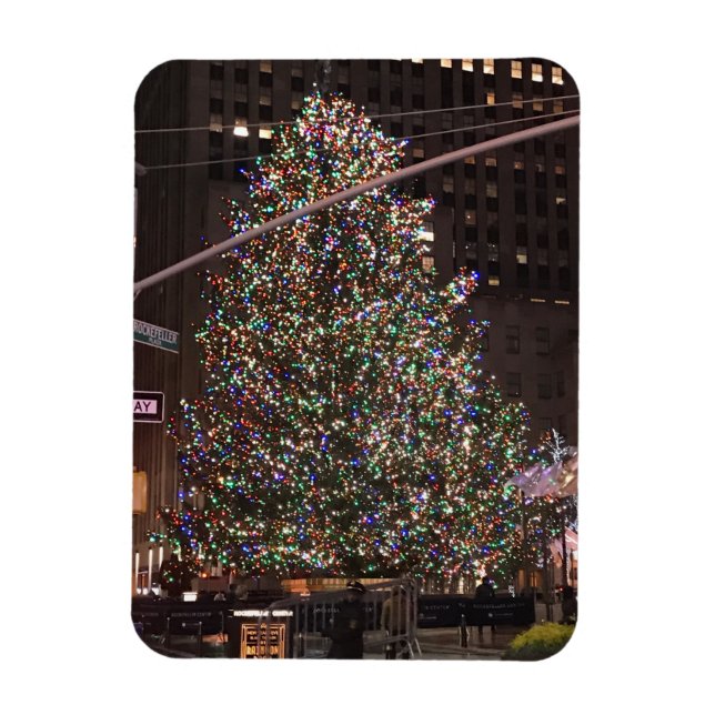 New York City Rockefeller Center Julgran Magnet (Vertikal)