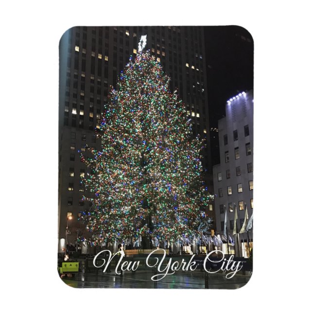 New York City Rockefeller Center Julgran NY Magnet (Vertikal)