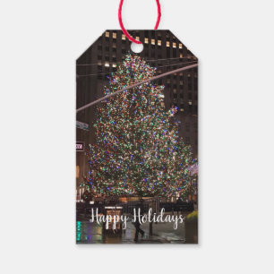 New York City Rockefeller Center Julgran Presentetikett