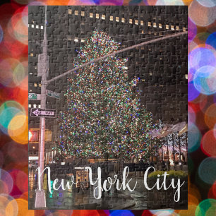 New York City Rockefeller Center Julgran Pussel