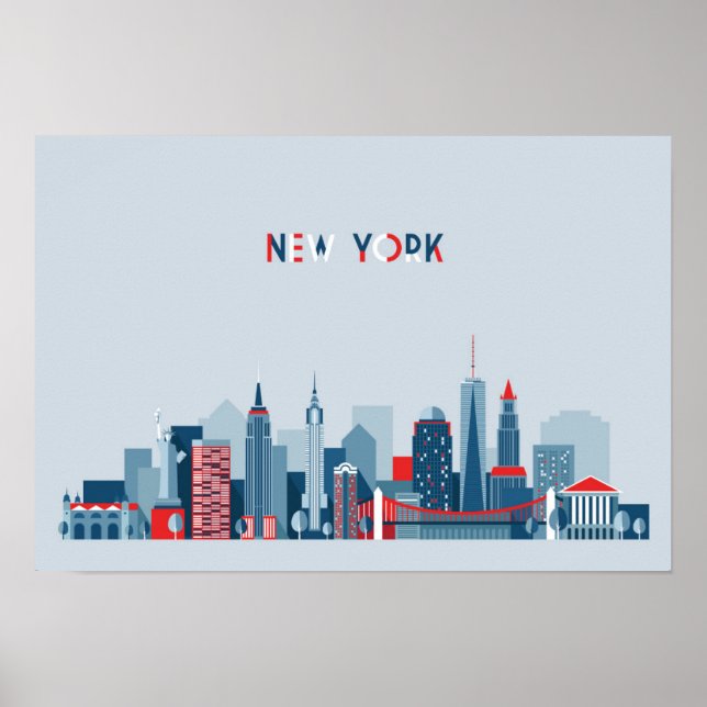 New York City | Röd, vit och blå Poster (Framsidan)