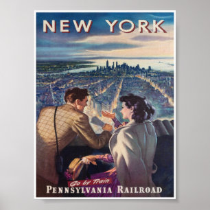 New York City Romantik Vintage resor Poster