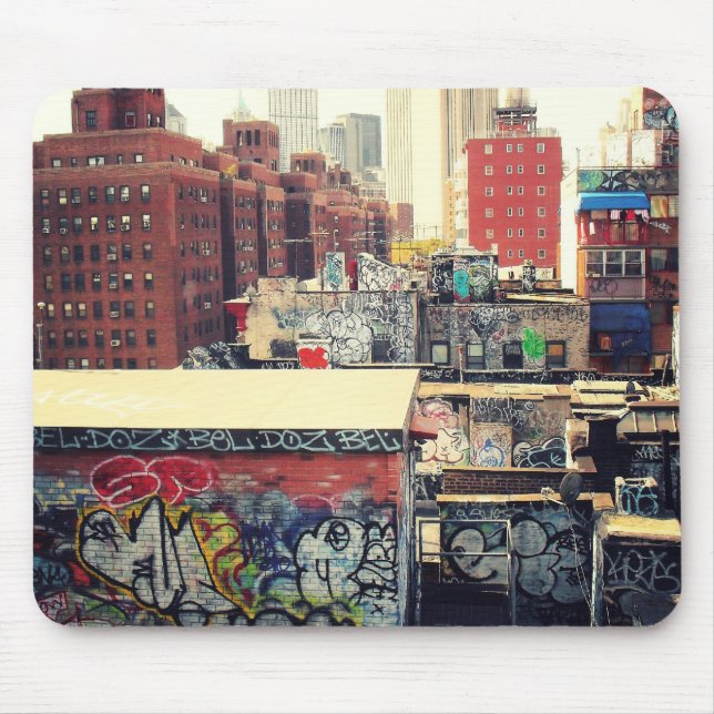 New York City Rooftops som täckas i grafitti Musmatta (Framsidan)