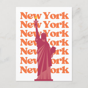 New York City Rosa Orange NYC Travel Vykort