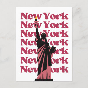 New York City Rosa Svart NYC Resa   Vykort