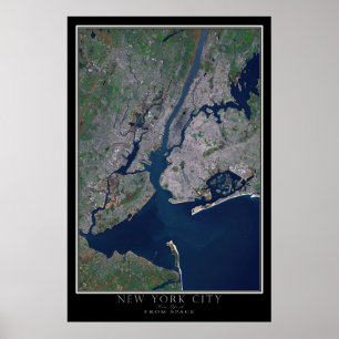 New York City Satellite Poster Karta
