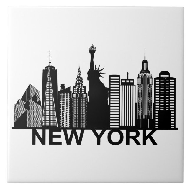 New York City silhouette Kakelplatta (Framsidan)