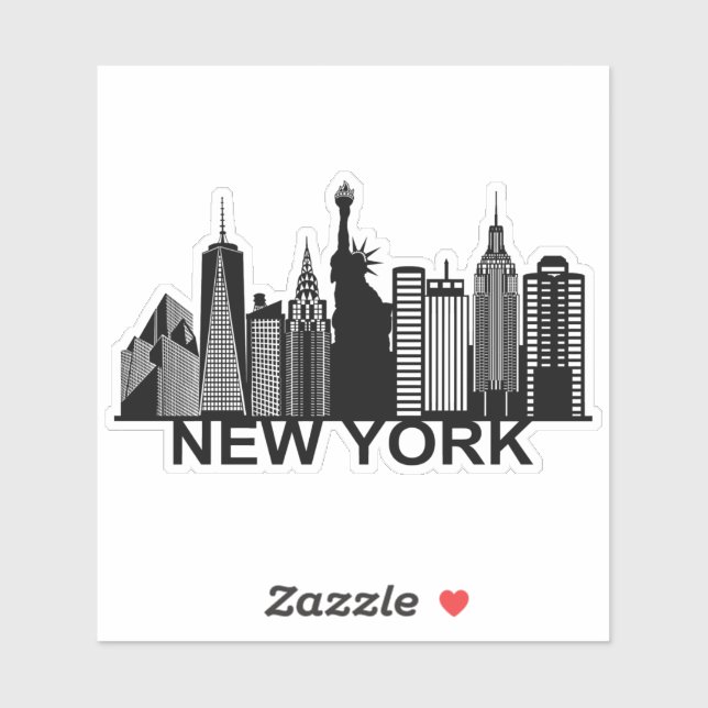 New York City silhouette Klistermärken (Ark)