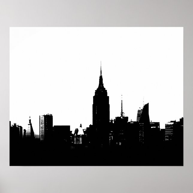 New York City Silhouette Pop Art Poster (Framsidan)