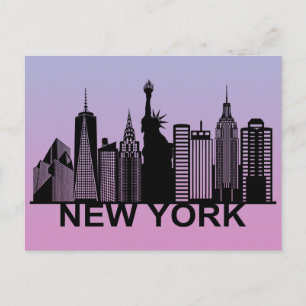 New York City silhouette Vykort