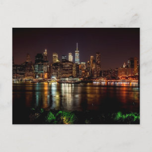 NEW YORK CITY-SILHUETTEN KVÄLLSKORT VYKORT