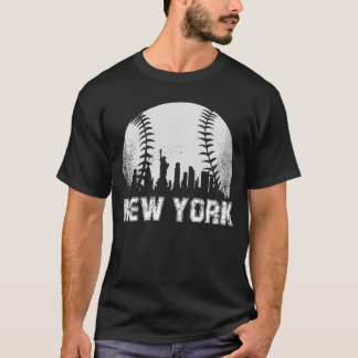 New York City Siluett Baseballälskare rolig T Shirt