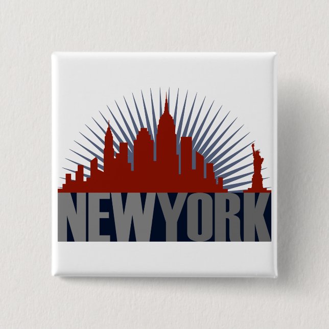 New York City Siluett Knapp (Framsida)