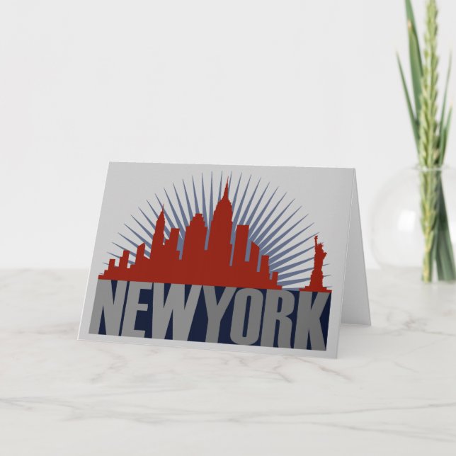 New York City Siluett Kort (Framsida)