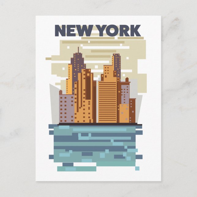 New York City siluett Meddelande Vykort (Framsida)