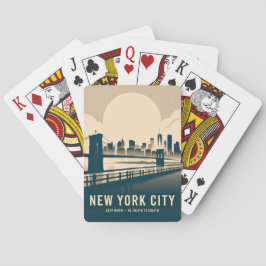 New York City Siluett Minimalistisk Konst Vintage Casinokort