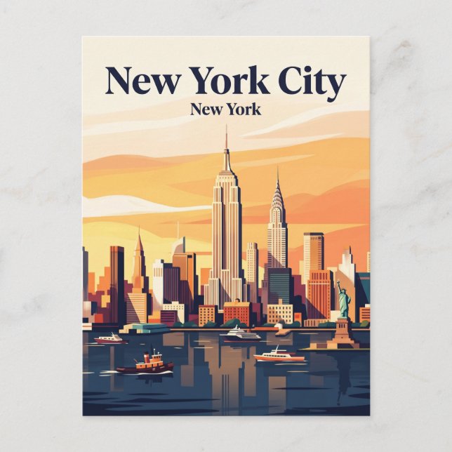 New York City Siluett USA Vykort (Framsida)