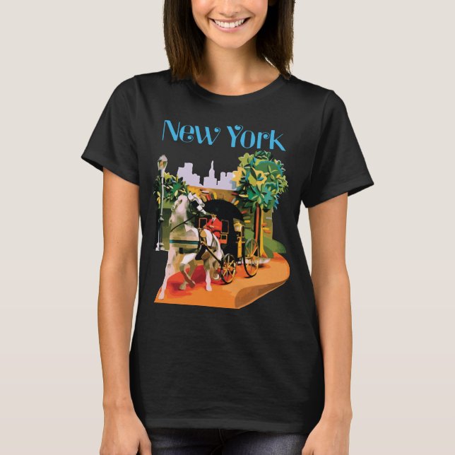 New York City Siluett Vibrant Resa T Shirt (Framsida)