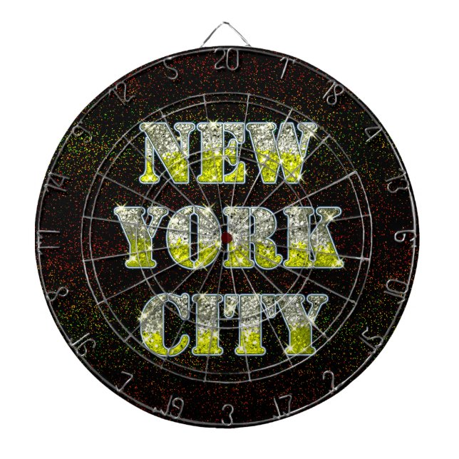 New York City Silver Guld Glitter Darttavla (Framsidan)