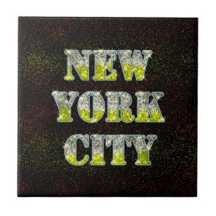 New York City Silver Guld Glitter Kakelplatta
