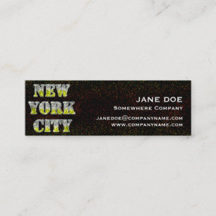 New York City Silver Guld Glitter Mini Visitkort