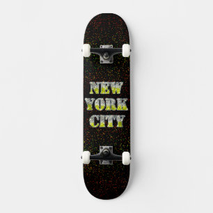 New York City Silver Guld Glitter Old School Skateboard Bräda 18 Cm