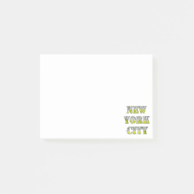 New York City Silver Guld Glitter Post-it Block (Framsida)
