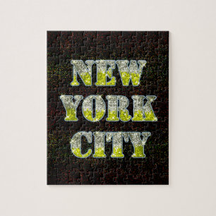 New York City Silver Guld Glitter Pussel