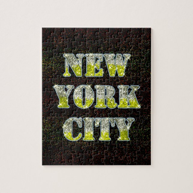 New York City Silver Guld Glitter Pussel (Vertikal)