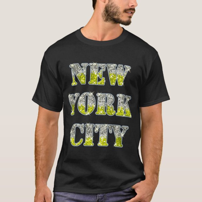 New York City Silver Guld Glitter Tröja (Framsida)