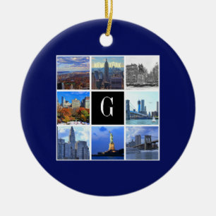 New York City Skyline 8 Bild Foto Collage Julgransprydnad Keramik
