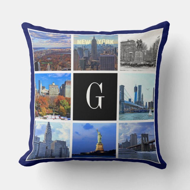 New York City Skyline 8 Bild Foto Collage Kudde (Framsida)