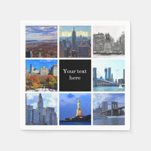 New York City Skyline 8 Bild Foto Collage Pappersservett